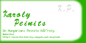 karoly peinits business card